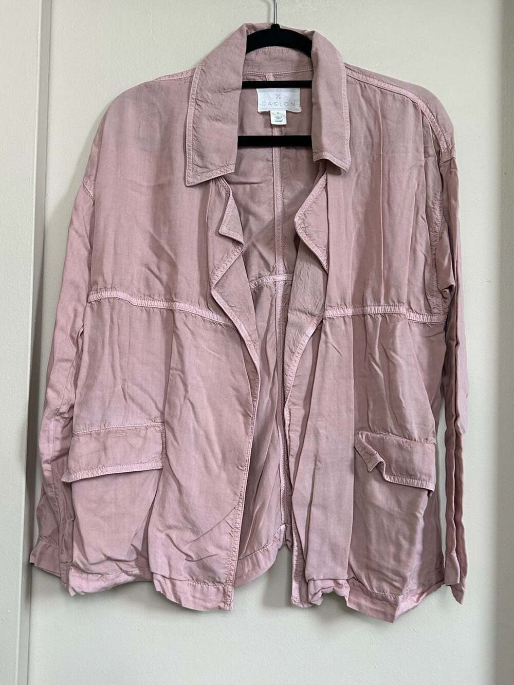 Caslon Pink Tencel Lyocell Utility Jacket Small